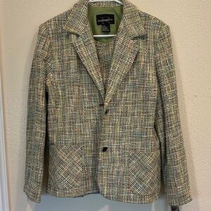 Requirements Multicolor Plaid Blazer with Matching Skirt